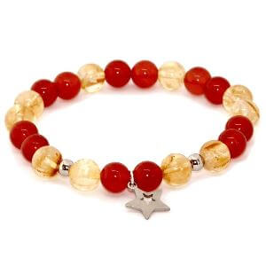 Minerální náramek citrín, karneol - KOMETA